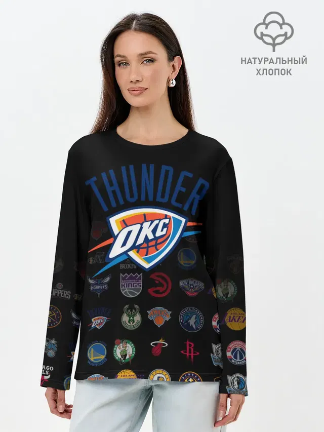 Лонгслив женский с принтом «НБА — Oklahoma City Thunder»