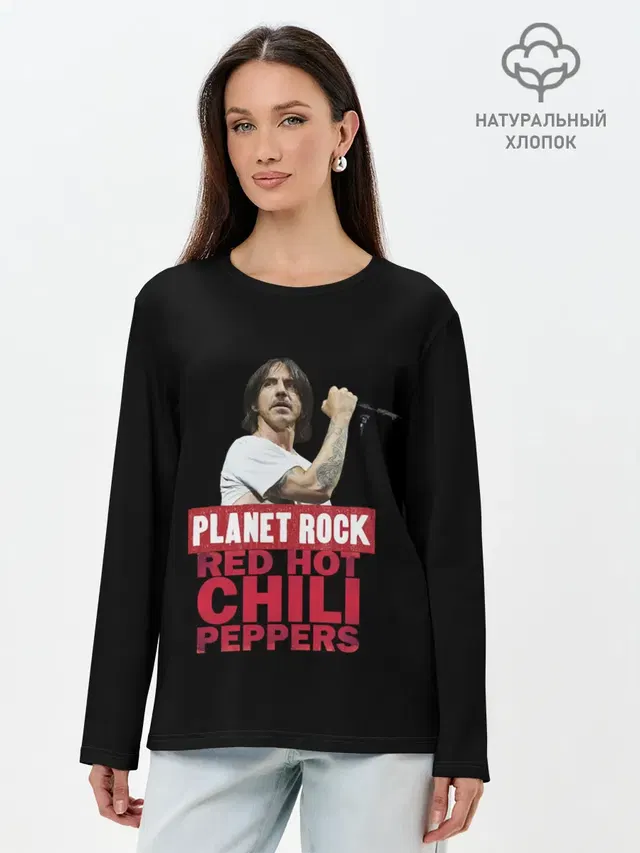 Лонгслив женский с принтом «Red Hot Chili Peppers — RHCP»