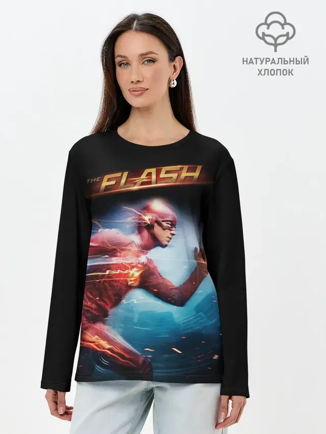 Лонгслив женский с принтом «Флэш — The Flash»