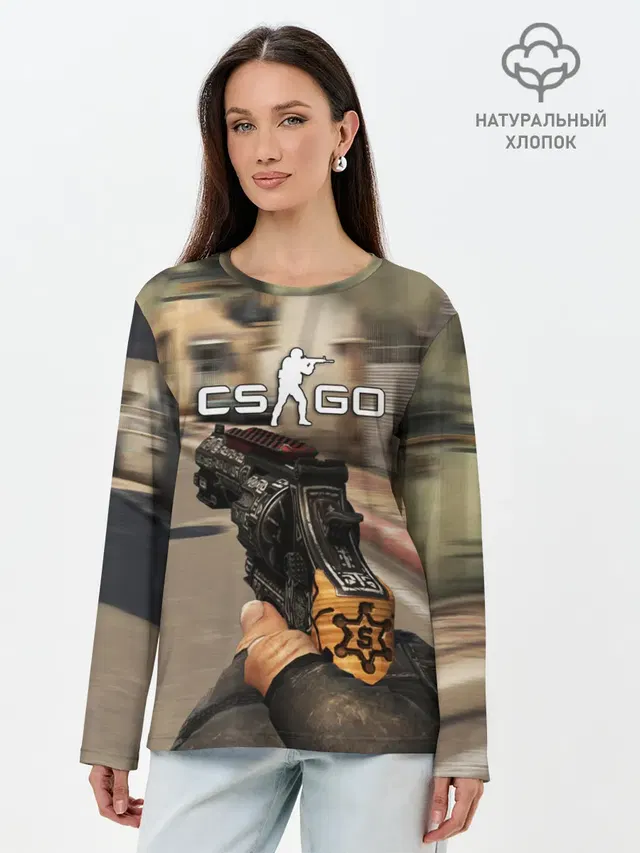 Лонгслив женский. Хлопок