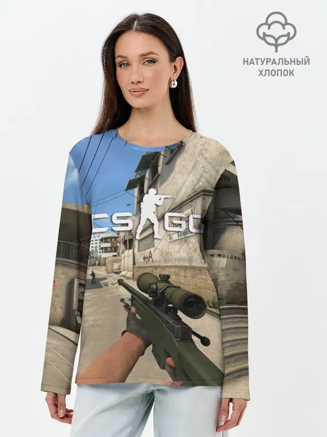 Лонгслив женский. Хлопок