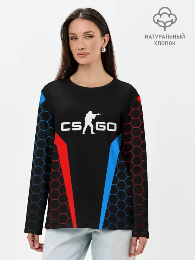 Лонгслив женский. Хлопок