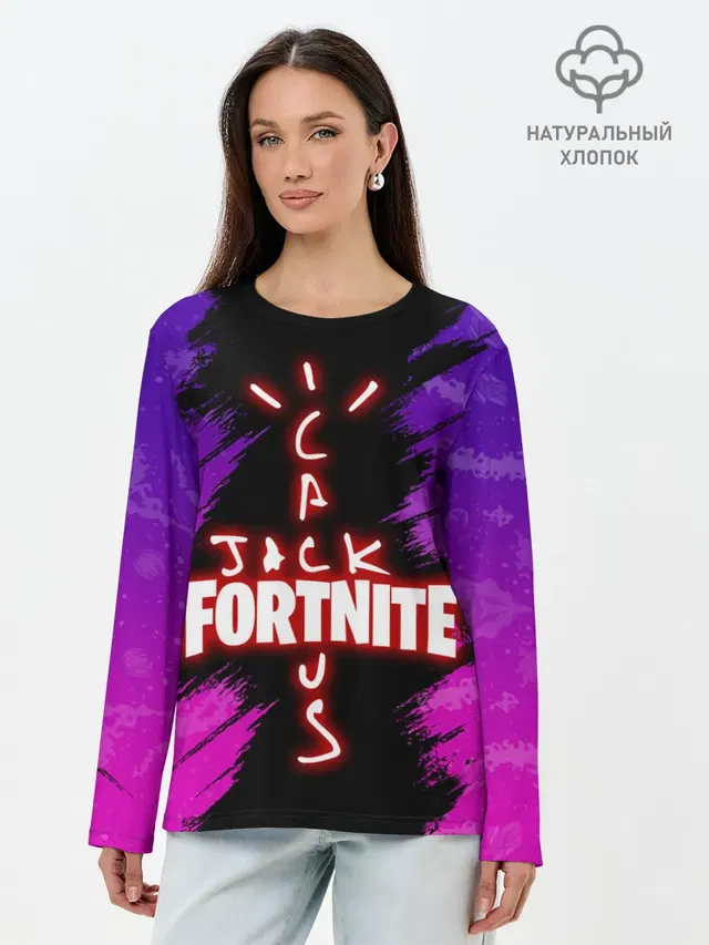 Лонгслив женский с принтом «Фортнайт — FORTNITE X TRAVIS SCOTT»