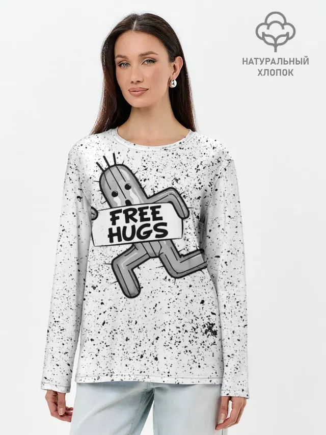 Лонгслив женский с принтом «Final Fantasy — FREE HUGS»