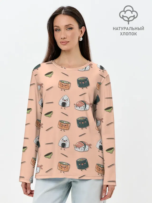 Лонгслив женский. Хлопок