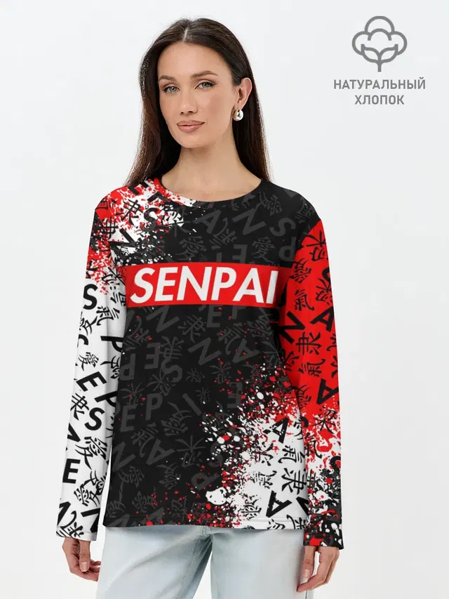 Лонгслив женский с принтом «Typography»