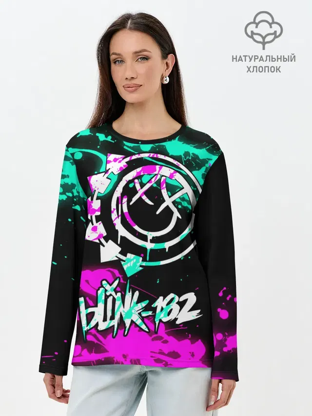 Лонгслив женский с принтом «Blink 182»