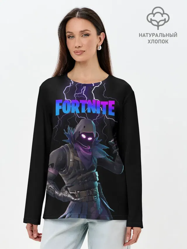 Лонгслив женский с принтом «Фортнайт — Raven Fortnite»