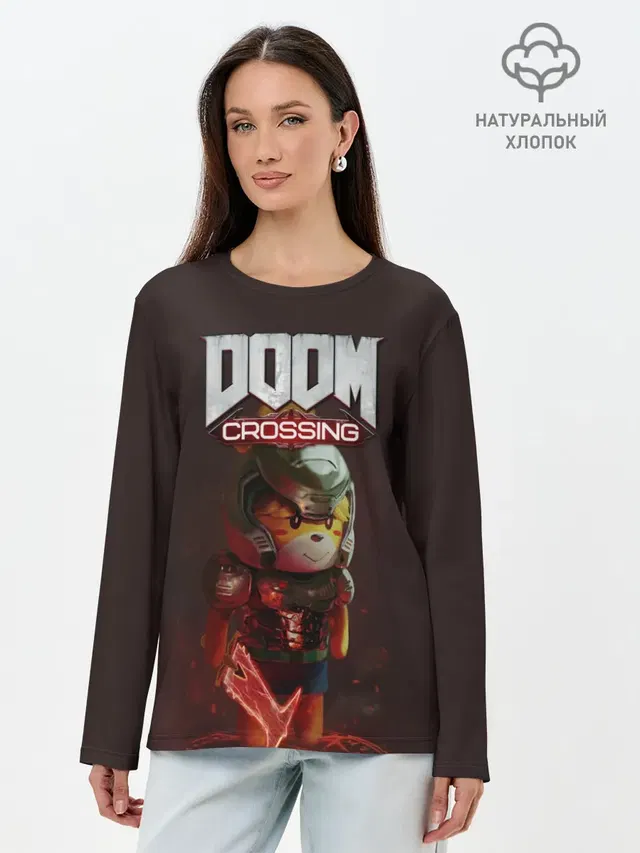 Лонгслив женский с принтом «Animal Crossing — Doom Crossing»