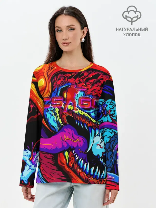 Лонгслив женский. Хлопок
