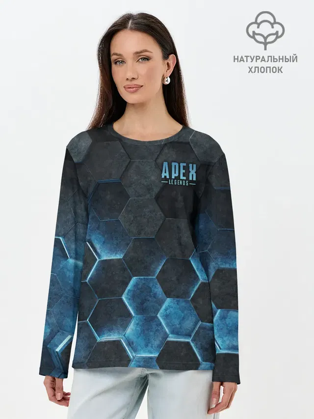 Лонгслив женский с принтом «Hexagon»