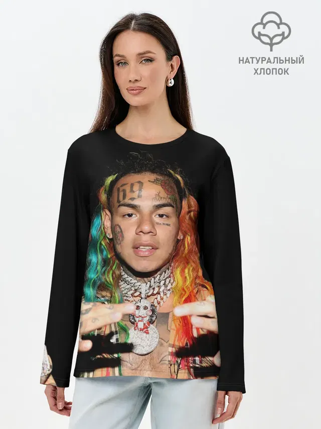 Лонгслив женский с принтом «6IX9INE»