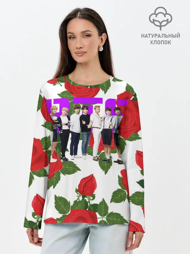 Лонгслив женский. Хлопок