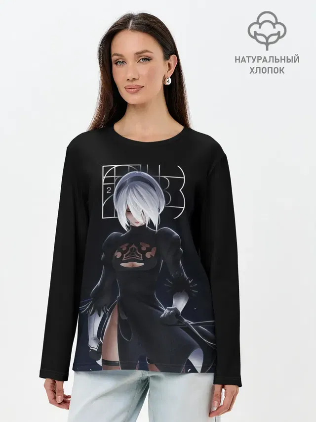 Лонгслив женский с принтом «Nier — 2B»