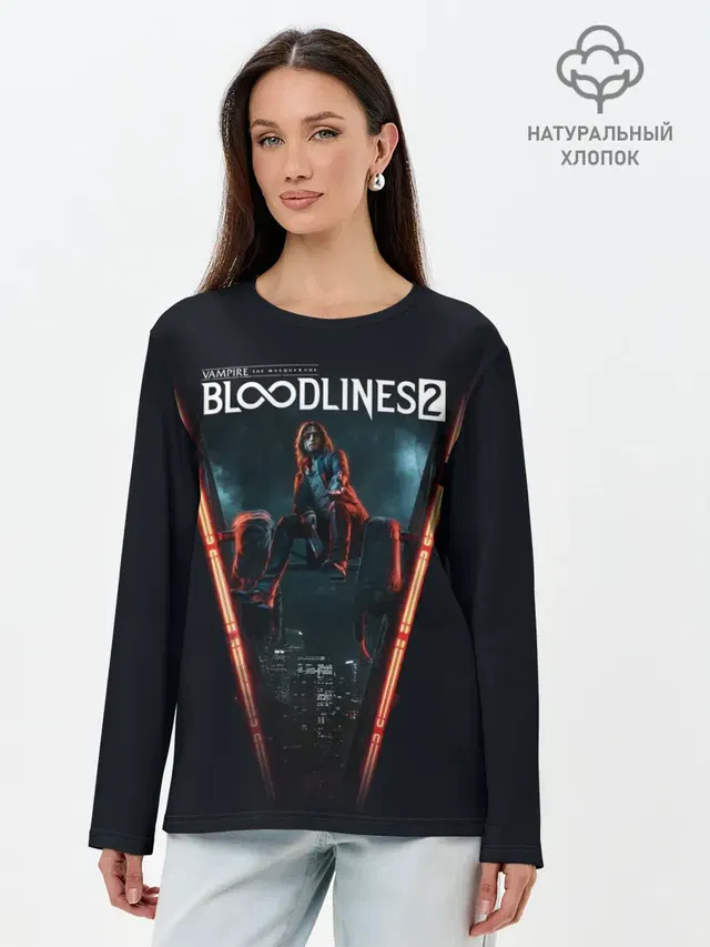 Лонгслив женский с принтом «Vampire: The Masquerade — Bloodlines 2»