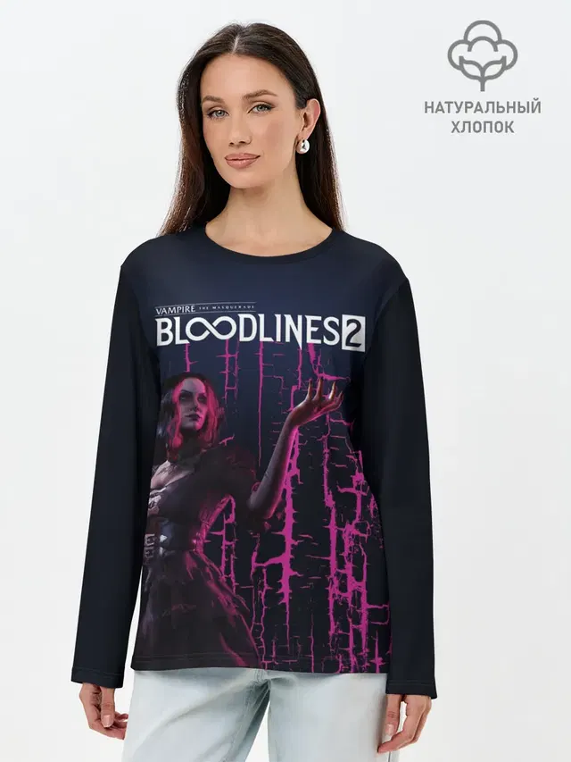 Лонгслив женский с принтом «Vampire: The Masquerade — Bloodlines 2»