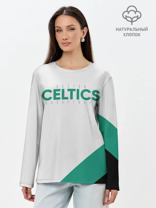 Лонгслив женский с принтом «НБА — BOSTON CELTICS»