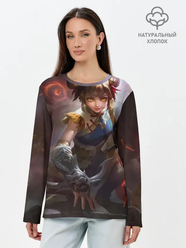Лонгслив женский с принтом «Разные игры — mobile legends»