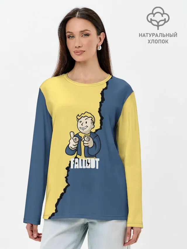 Лонгслив женский с принтом «Fallout logo boy»