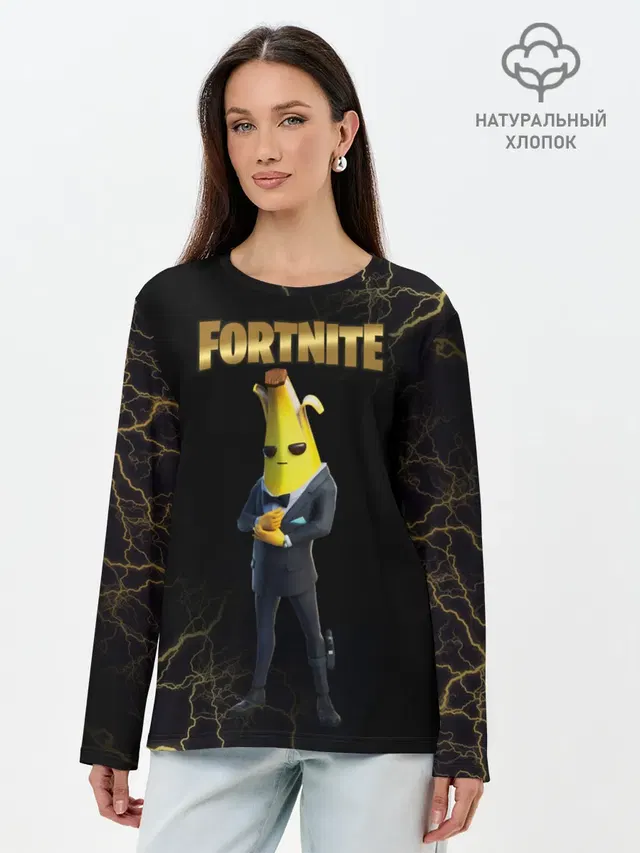 Лонгслив женский с принтом «Фортнайт — Peely Fortnite»