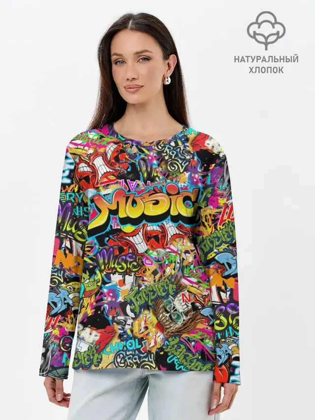 Лонгслив женский. Хлопок