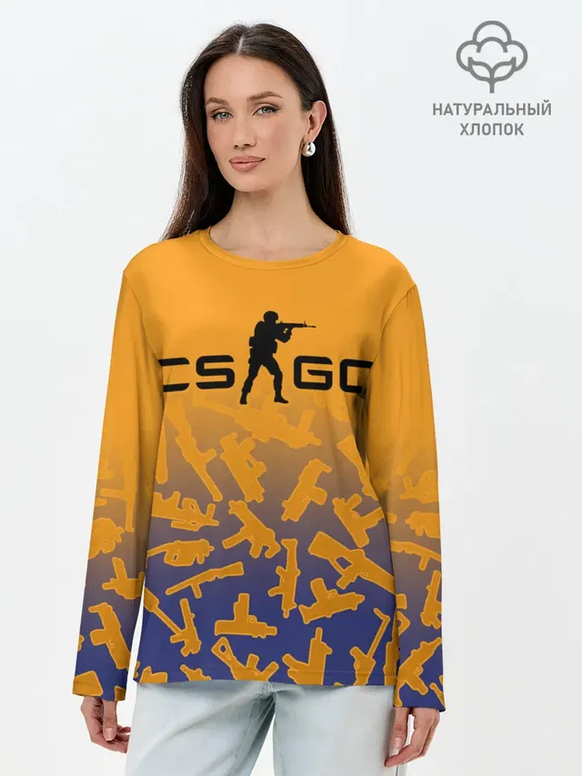 Лонгслив женский. Хлопок