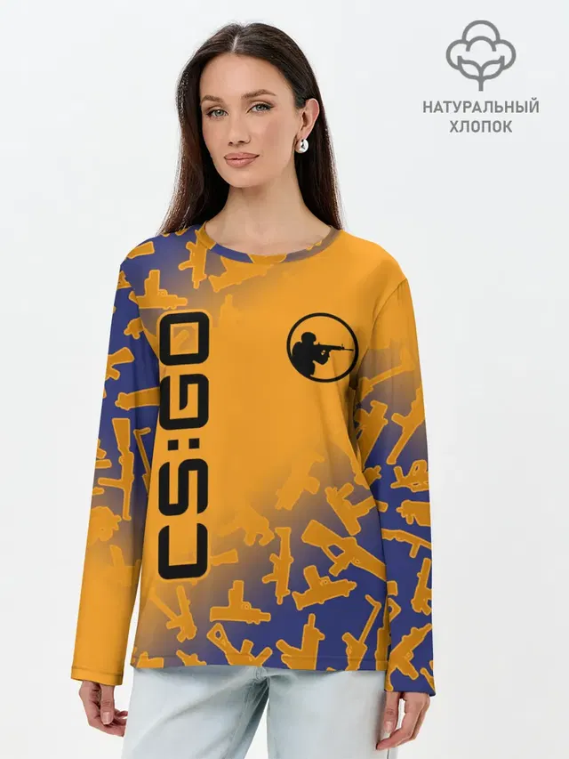 Лонгслив женский. Хлопок