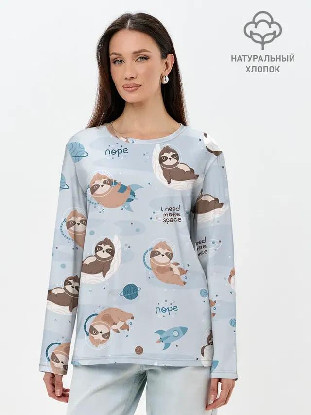 Лонгслив женский. Хлопок