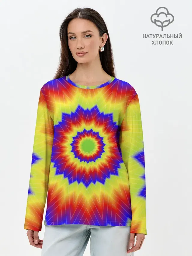 Лонгслив женский с принтом «Tie-Dye»