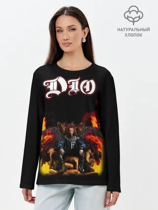 Лонгслив женский с принтом «Разный рок — Dio»