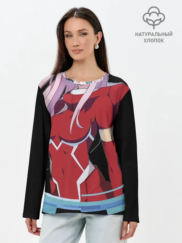 Лонгслив женский с принтом «Darling in the FranXX — Милый во франксе»
