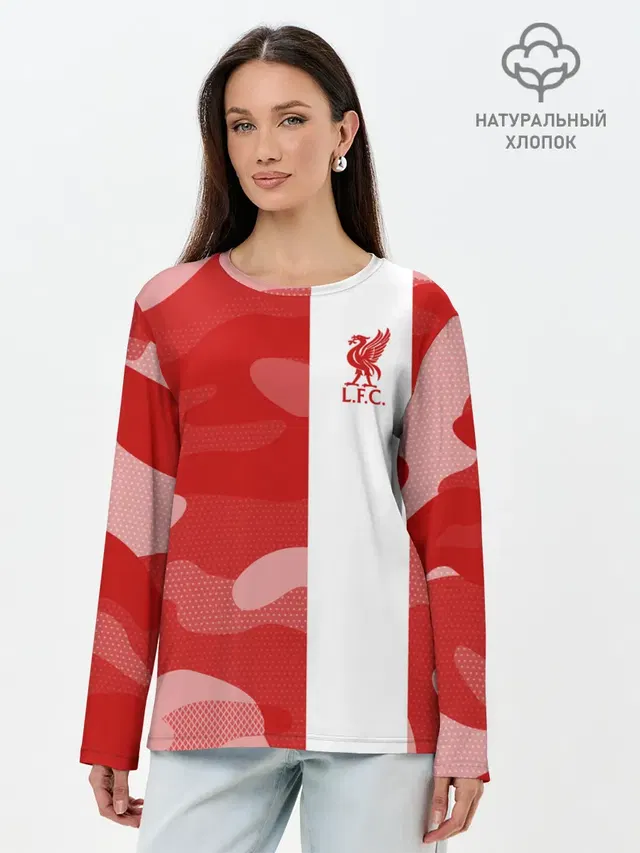 Лонгслив женский с принтом «camouflage — Liverpool F.C.»