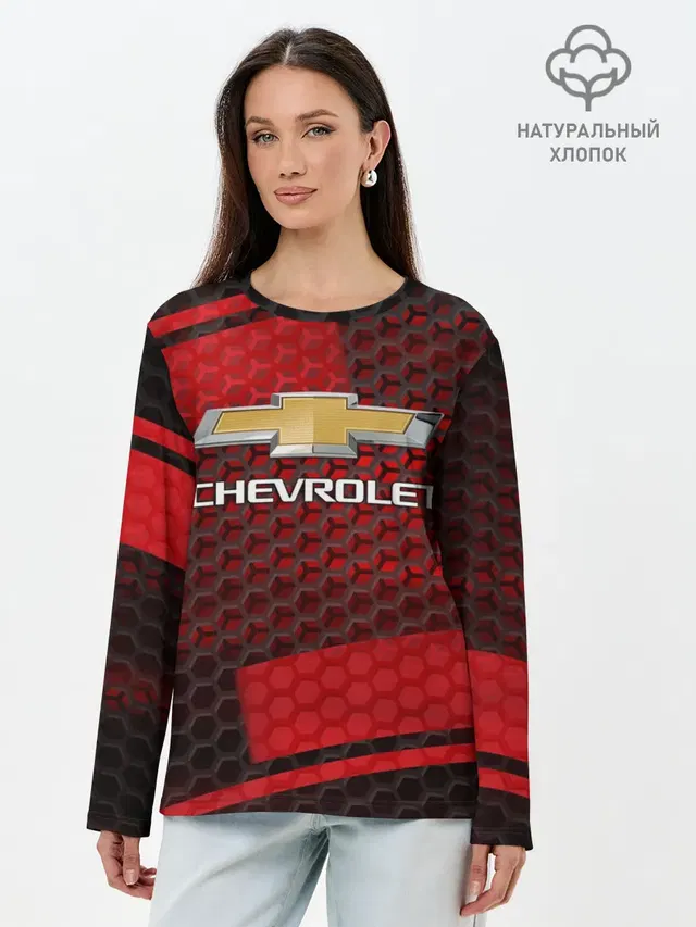 Лонгслив женский с принтом «Hexagonal mesh»