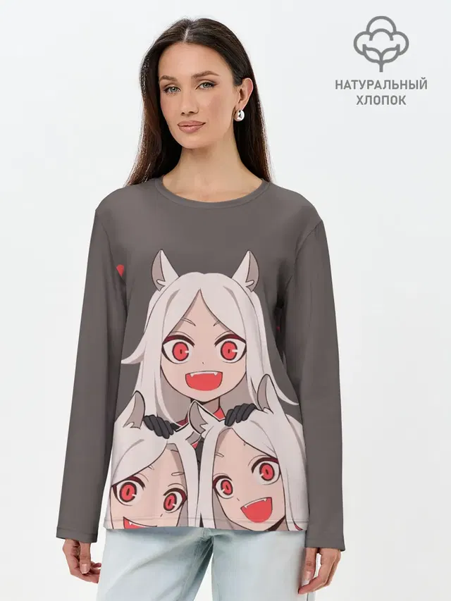 Лонгслив женский. Хлопок