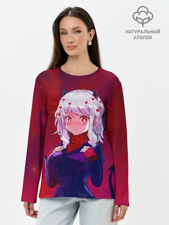 Лонгслив женский с принтом «Helltaker — Cute Modeus»
