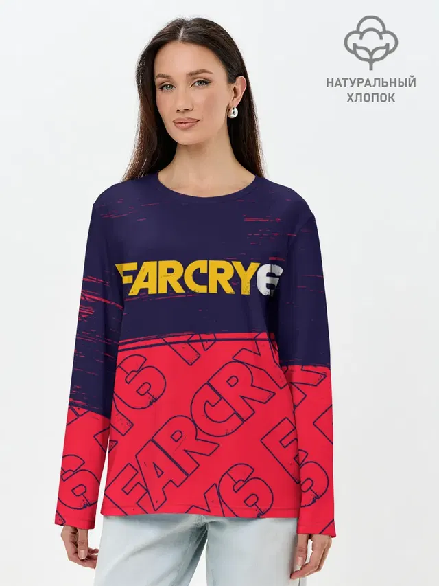 Лонгслив женский с принтом «Far Cry — FAR CRY 6 — ФАР КРАЙ 6»