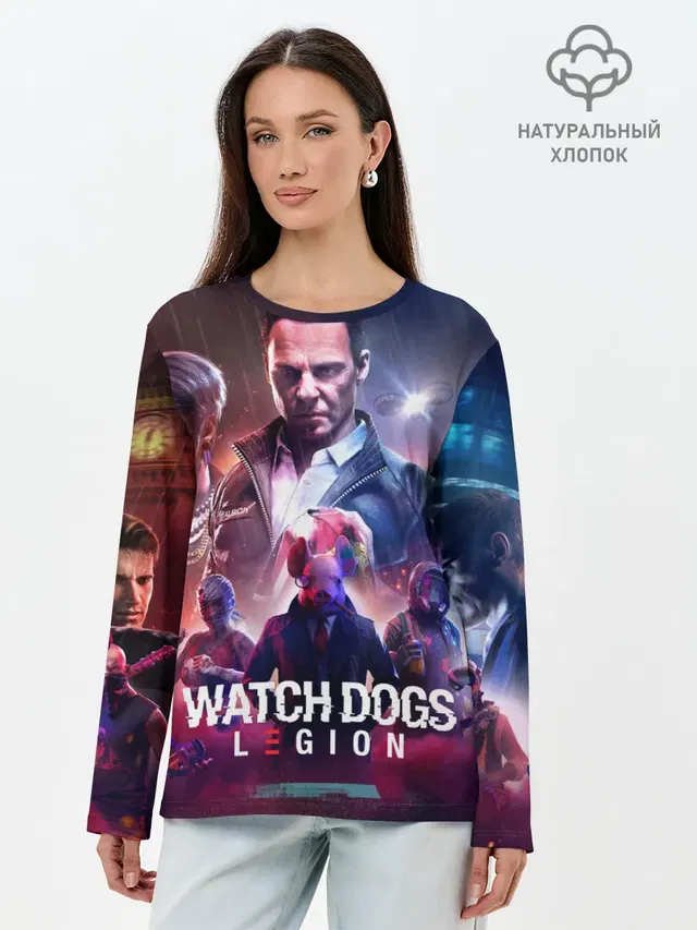 Лонгслив женский с принтом «Watch Dogs 2 — WATCH DOGS:LEGION»