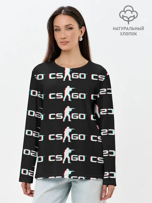 Лонгслив женский. Хлопок