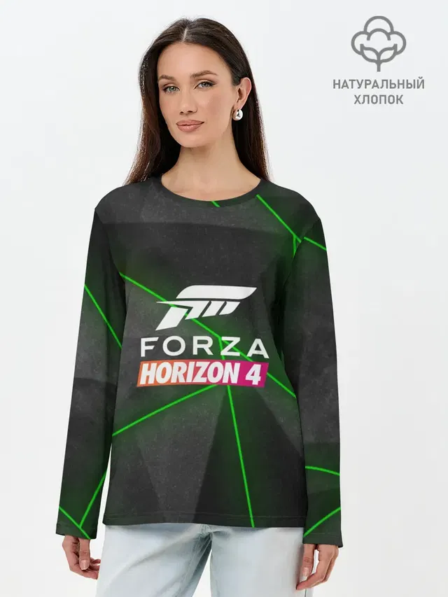 Лонгслив женский с принтом «Forza Horizon — Forza Horizon 4 Hi-tech»
