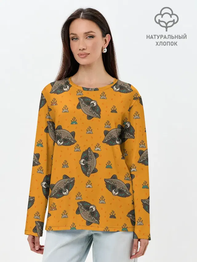 Лонгслив женский. Хлопок