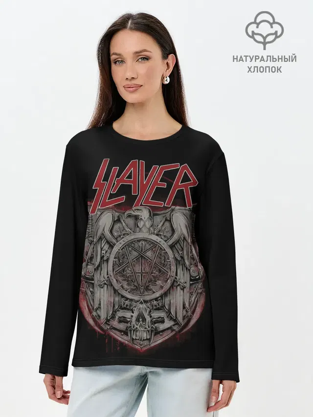 Лонгслив женский с принтом «Slayer — СЛЭЙЕР»