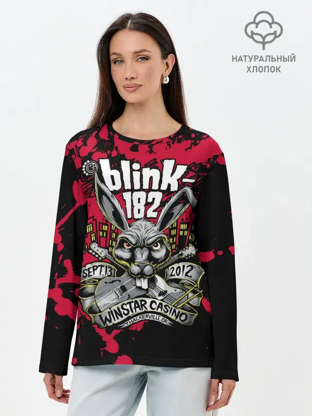 Лонгслив женский с принтом «Blink 182»