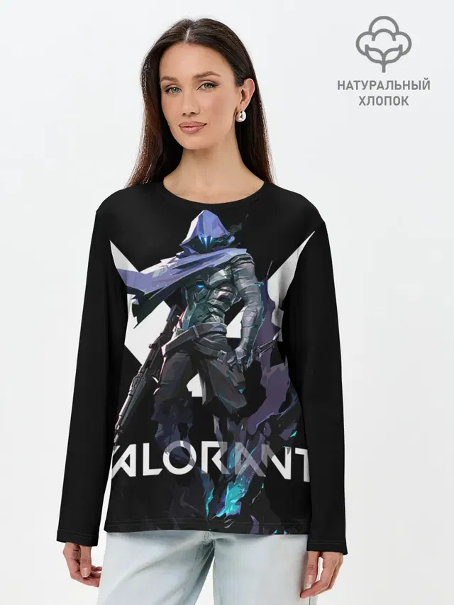 Лонгслив женский с принтом «Valorant — VALORANT OMEN»