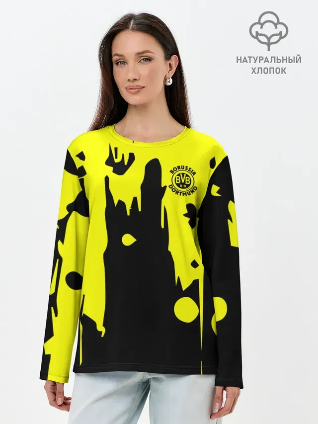 Лонгслив женский с принтом «Abstract background — FC Borussia»