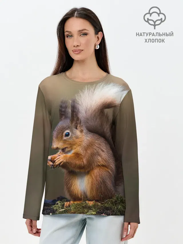 Лонгслив женский. Хлопок