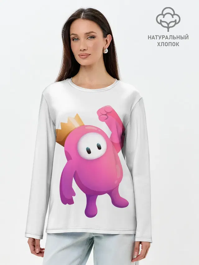 Лонгслив женский с принтом «Разные игры — Fall Guys»
