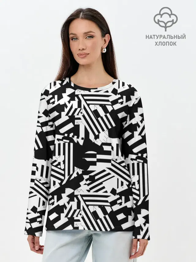 Лонгслив женский. Хлопок
