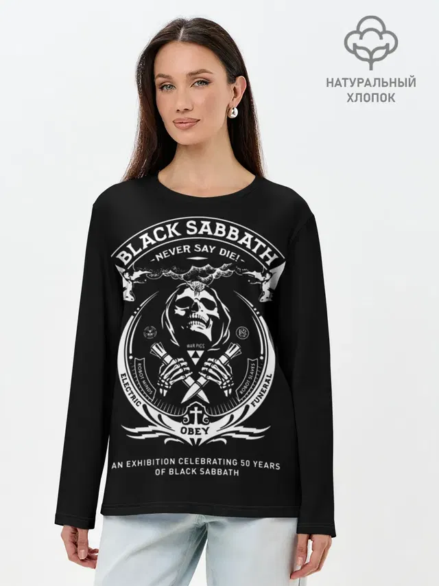 Лонгслив женский с принтом «Black Sabbath — The End World Tour»