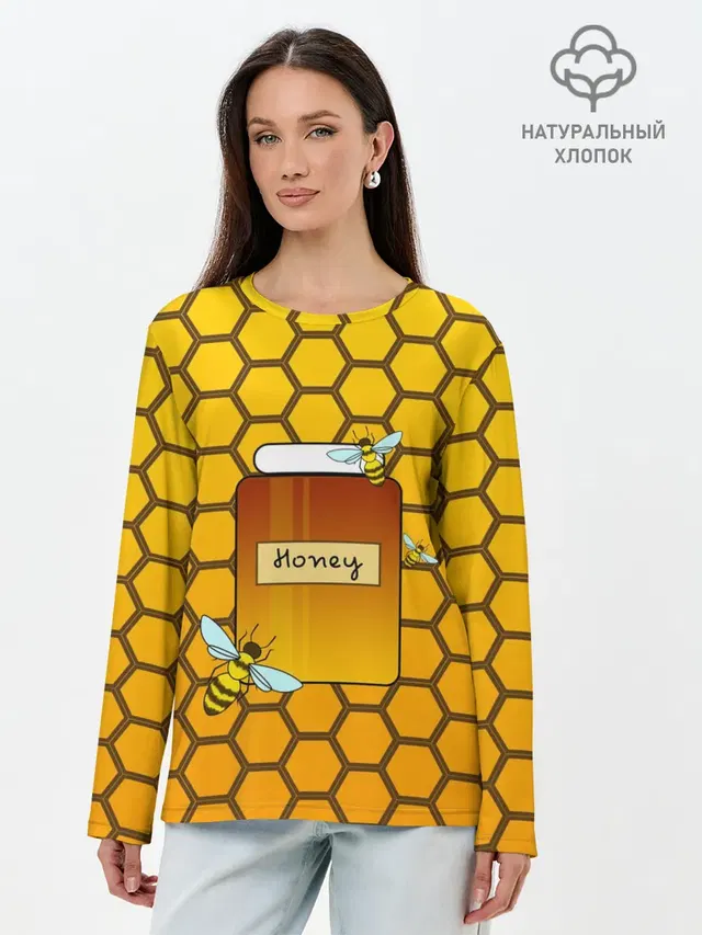 Лонгслив женский. Хлопок