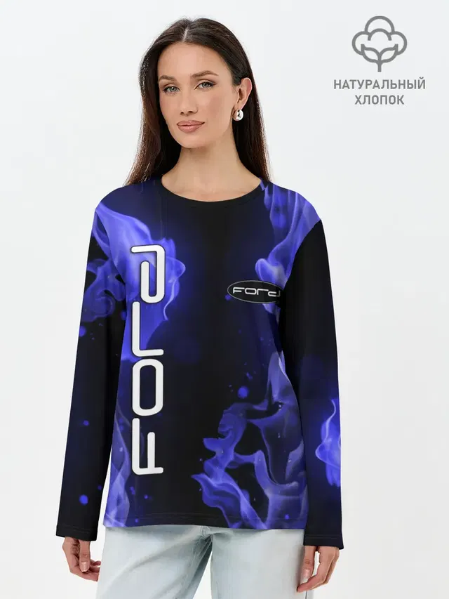 Лонгслив женский. Хлопок